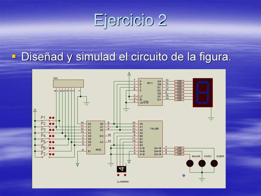 Ejercicio 2 Diseñad y simulad el circuito de la figura.