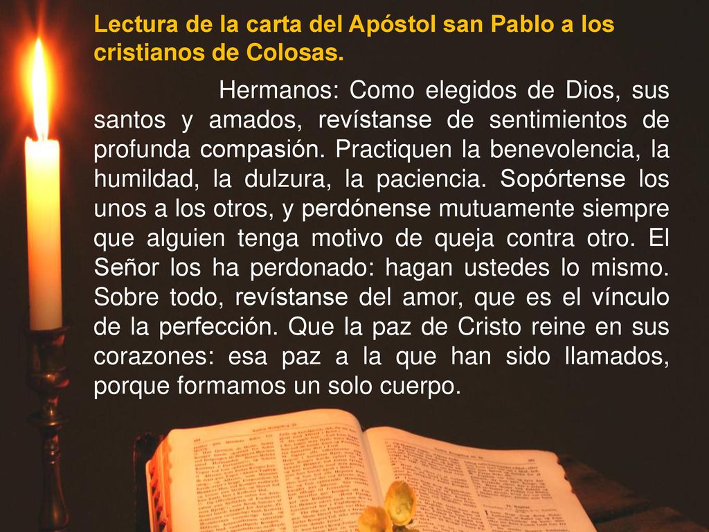 Lectura de la carta del Apóstol san Pablo a los cristianos de Colosas.