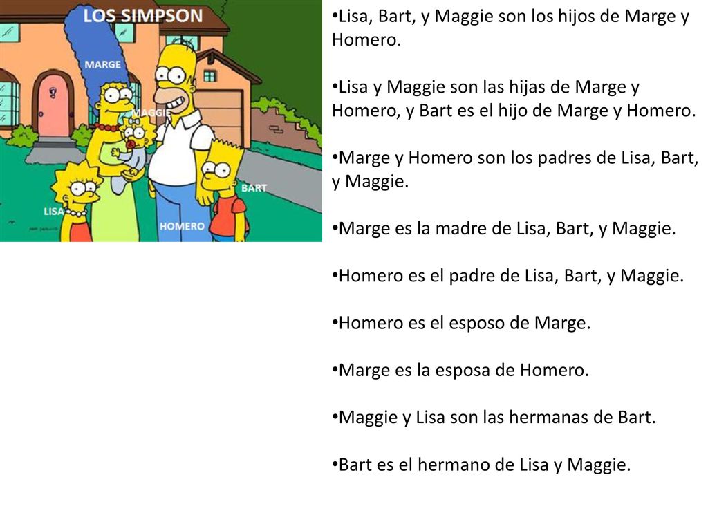 Lisa, Bart, y Maggie son los hijos de Marge y Homero.