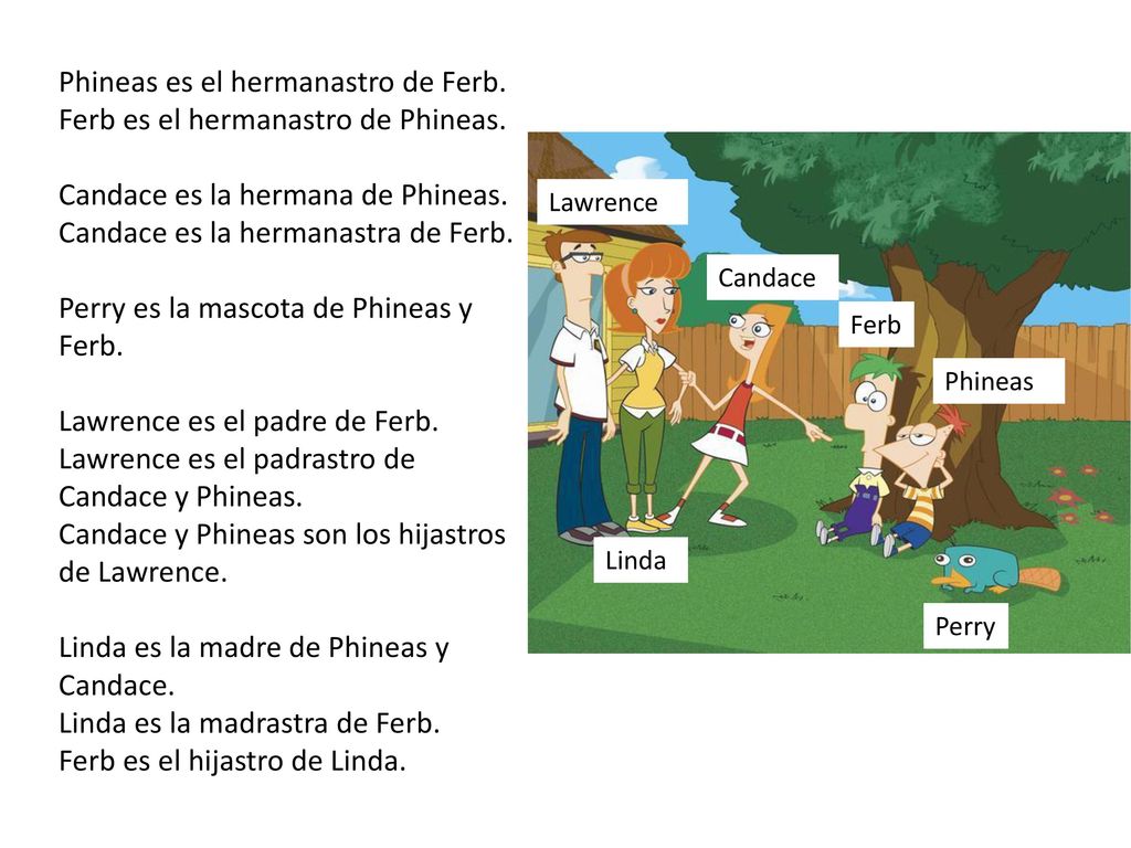 Phineas es el hermanastro de Ferb. Ferb es el hermanastro de Phineas.
