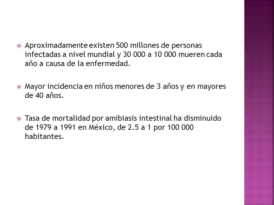 Aproximadamente existen 500 millones de personas infectadas a nivel mundial y a mueren cada año a causa de la enfermedad.