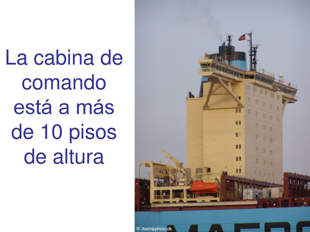 La cabina de comando está a más de 10 pisos de altura