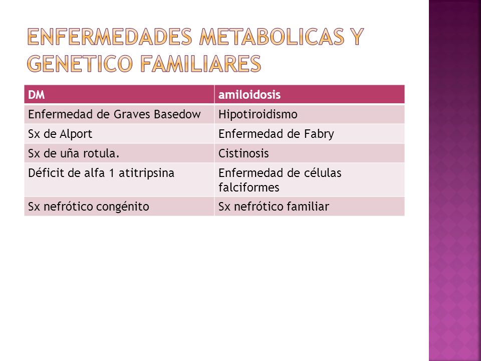 ENFERMEDADES METABOLICAS Y GENETICO FAMILIARES