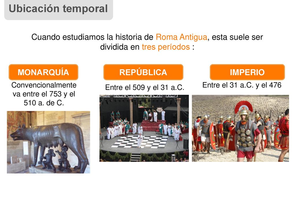 Convencionalmente va entre el 753 y el 510 a. de C.