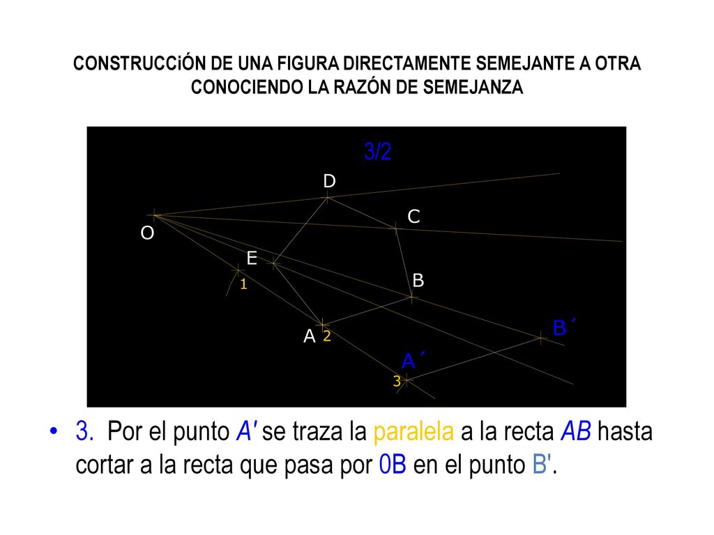 CONSTRUCCiÓN DE UNA FIGURA DIRECTAMENTE SEMEJANTE A OTRA CONOCIENDO LA RAZÓN DE SEMEJANZA