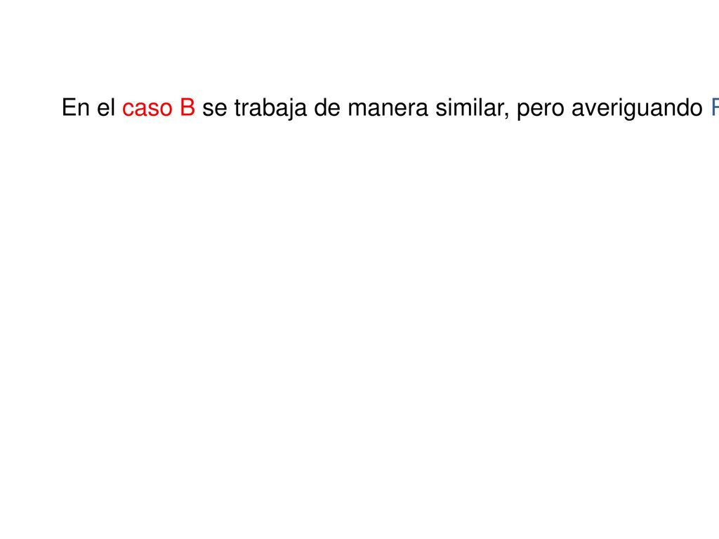En el caso B se trabaja de manera similar, pero averiguando R