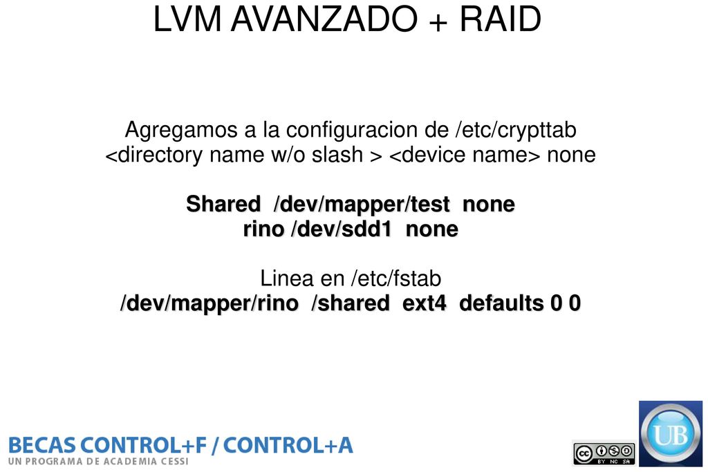 LVM AVANZADO + RAID Agregamos a la configuracion de /etc/crypttab