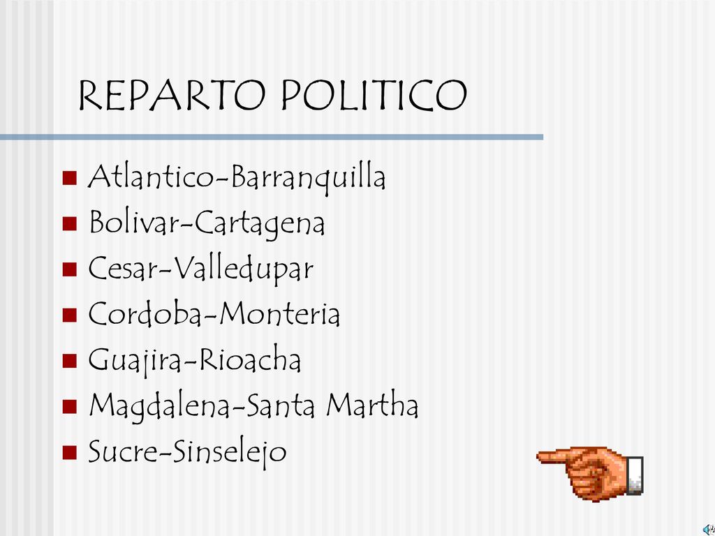 REPARTO POLITICO Atlantico-Barranquilla Bolivar-Cartagena