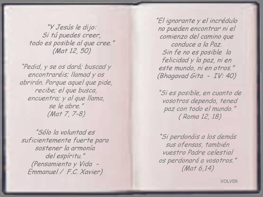 Si tú puedes creer, todo es posible al que cree. (Mat 12, 50)