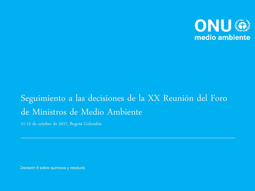 Seguimiento a las decisiones de la XX Reunión del Foro de Ministros de Medio Ambiente de octubre de 2017, Bogotá Colombia