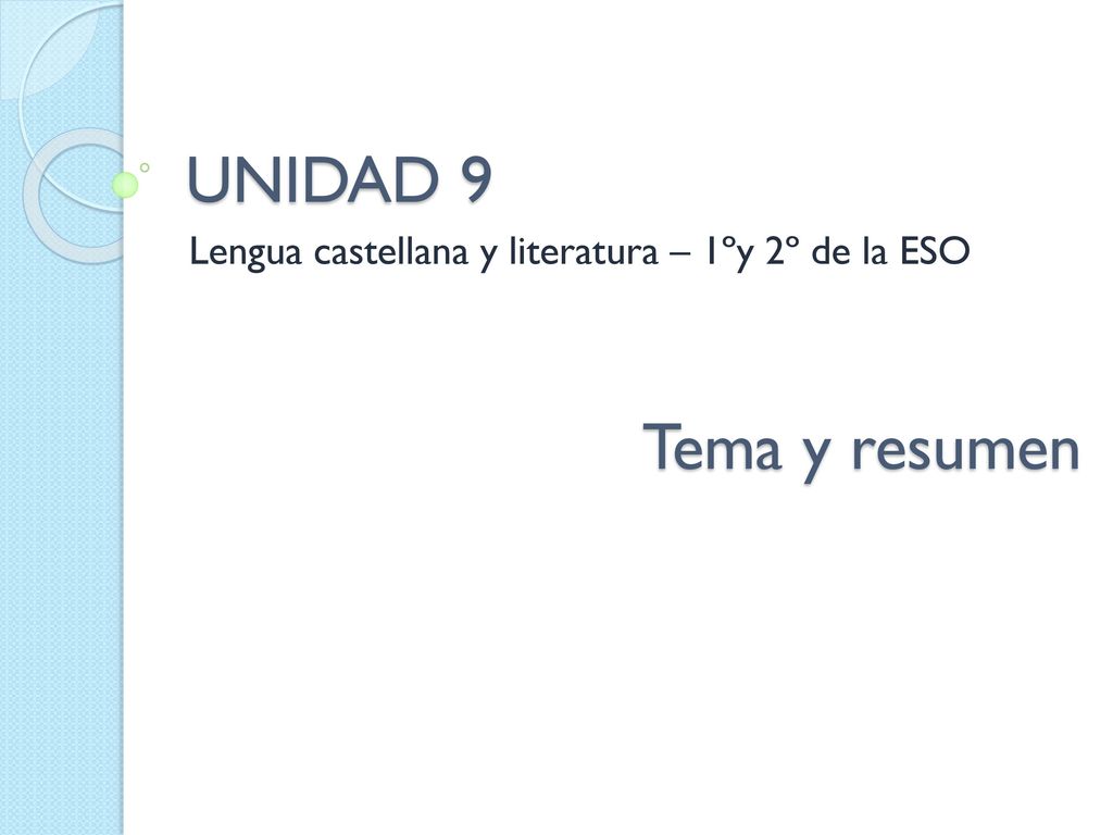 Lengua castellana y literatura – 1ºy 2º de la ESO