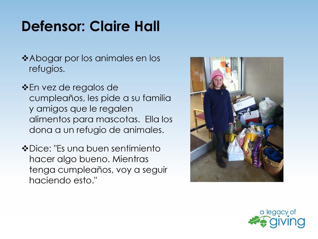 Defensor: Claire Hall Abogar por los animales en los refugios.