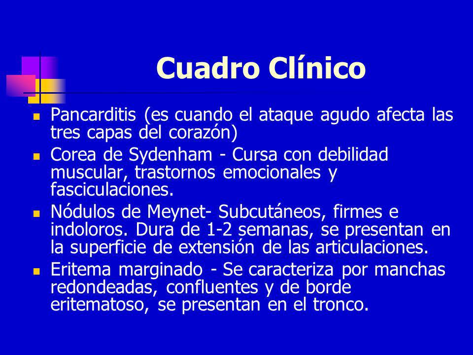 Cuadro Clínico Pancarditis (es cuando el ataque agudo afecta las tres capas del corazón)