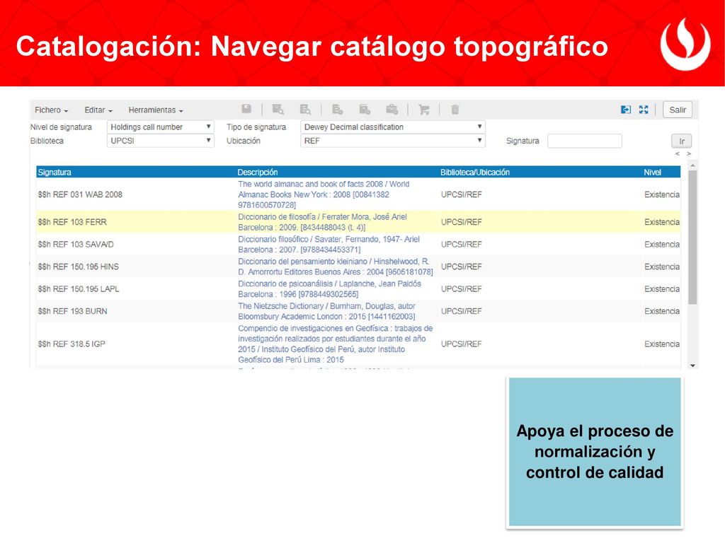 Apoya el proceso de normalización y control de calidad