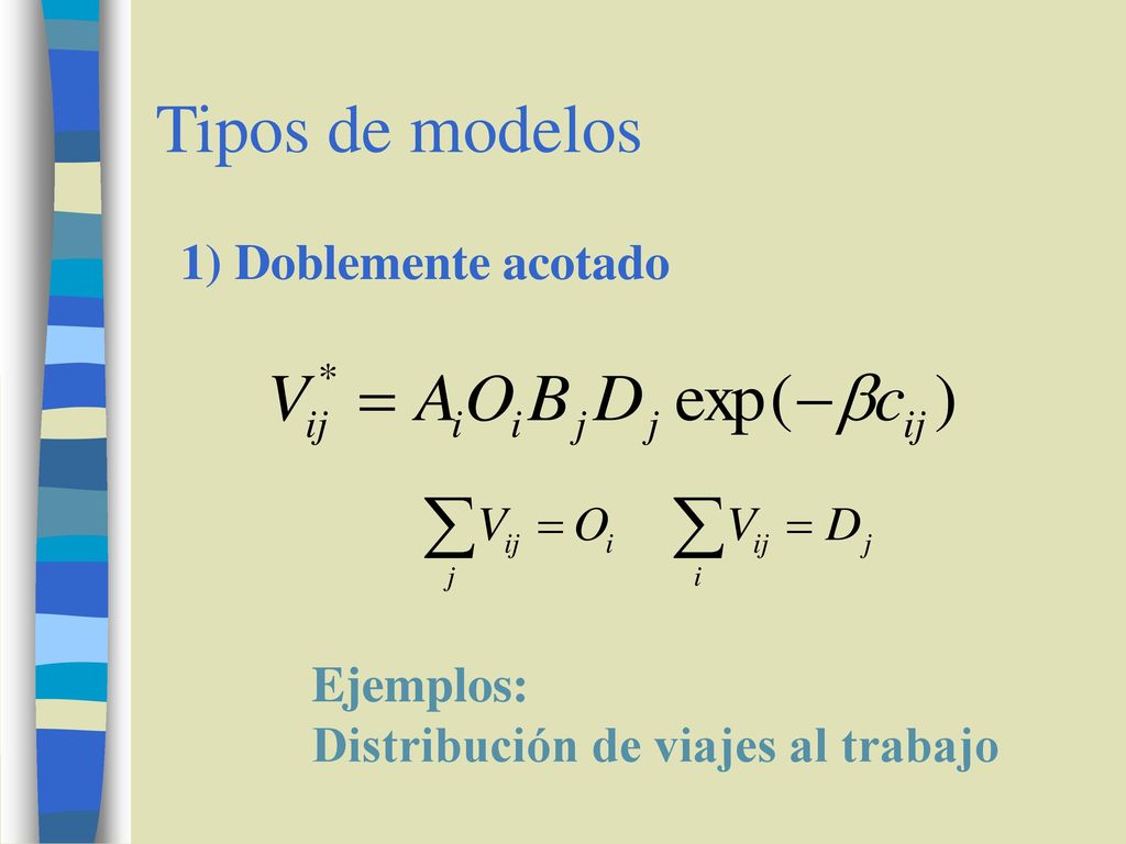 Tipos de modelos 1) Doblemente acotado Ejemplos:
