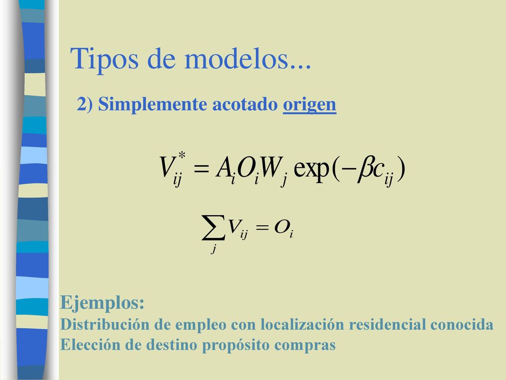 Tipos de modelos... 2) Simplemente acotado origen Ejemplos: