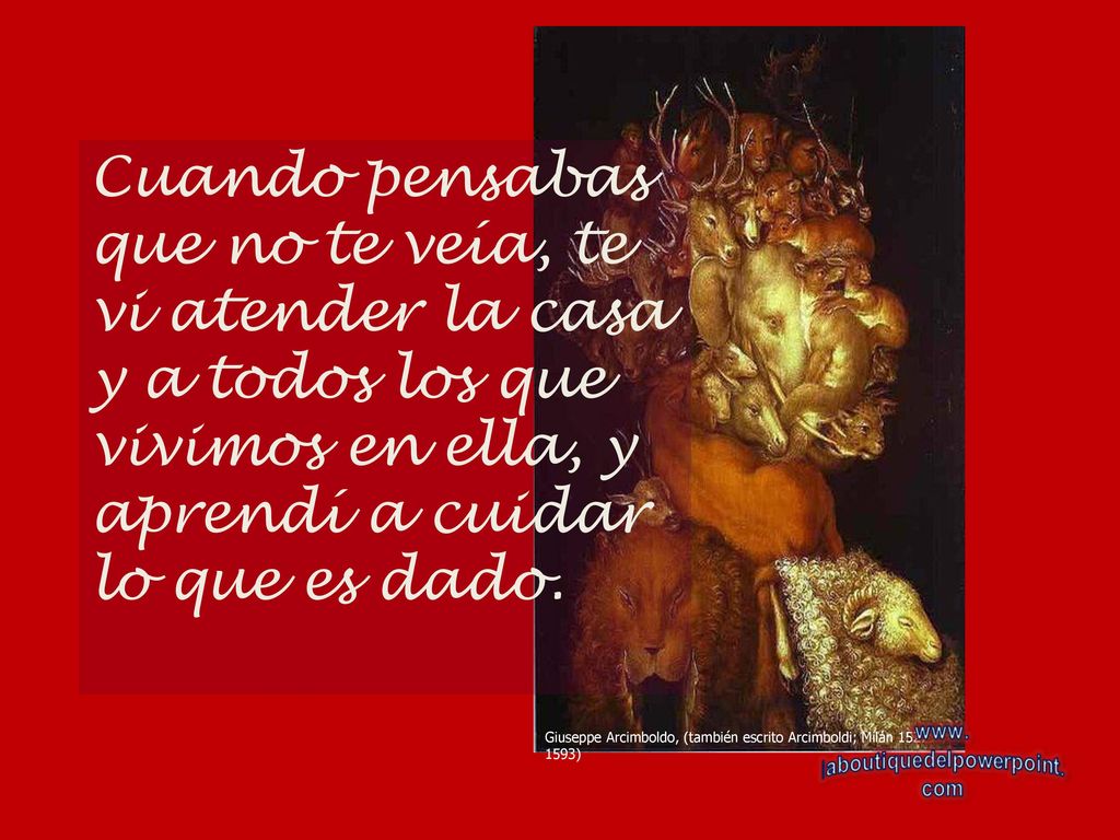 Cuando pensabas que no te veía, te vi atender la casa y a todos los que vivimos en ella, y aprendí a cuidar lo que es dado.