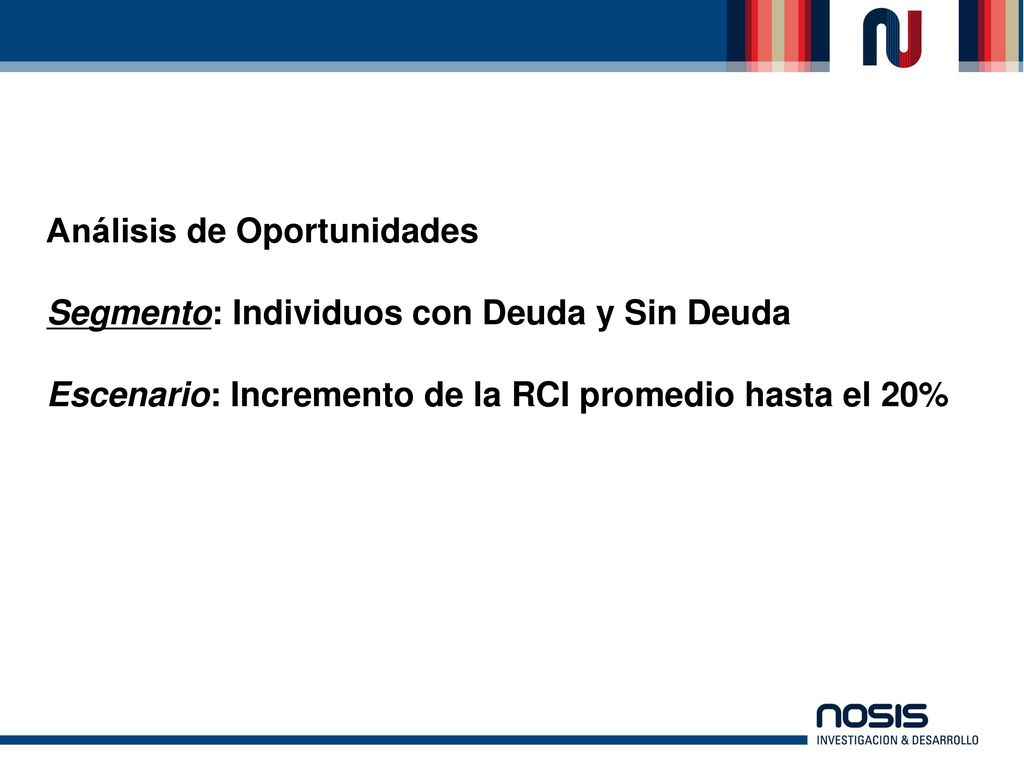 Análisis de Oportunidades Segmento: Individuos con Deuda y Sin Deuda Escenario: Incremento de la RCI promedio hasta el 20%