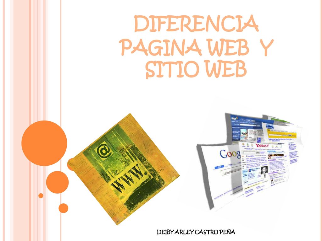 DIFERENCIA PAGINA WEB Y SITIO WEB DEIBY ARLEY CASTRO PEÑA