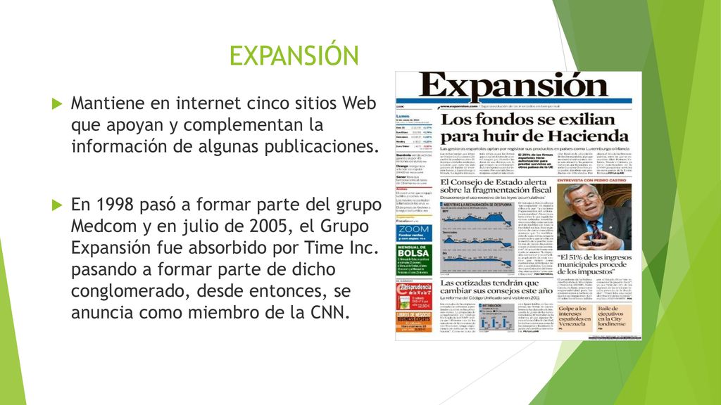 EXPANSIÓN Mantiene en internet cinco sitios Web que apoyan y complementan la información de algunas publicaciones.