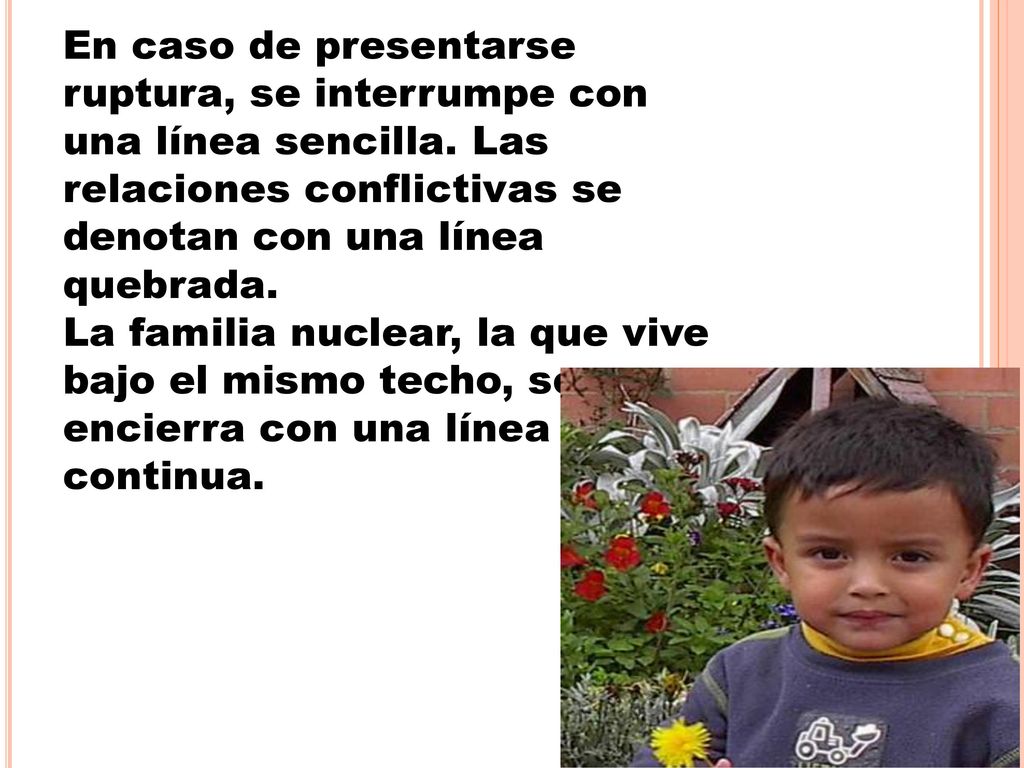 En caso de presentarse ruptura, se interrumpe con una línea sencilla
