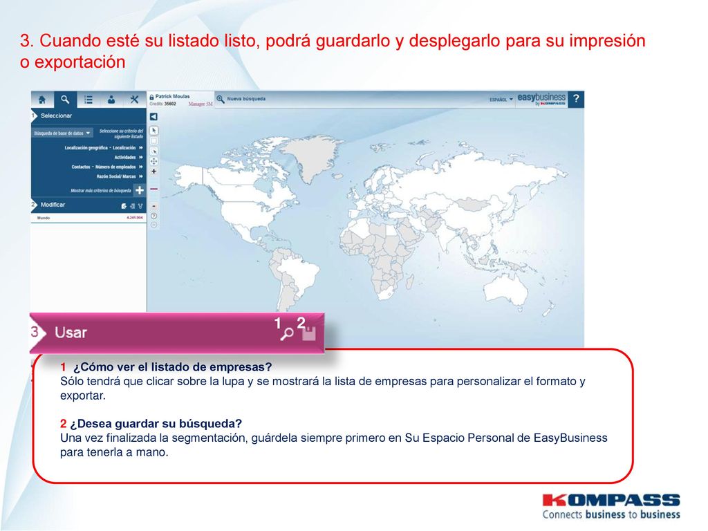 3. Cuando esté su listado listo, podrá guardarlo y desplegarlo para su impresión o exportación