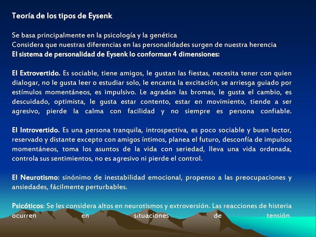 Teoría de los tipos de Eysenk