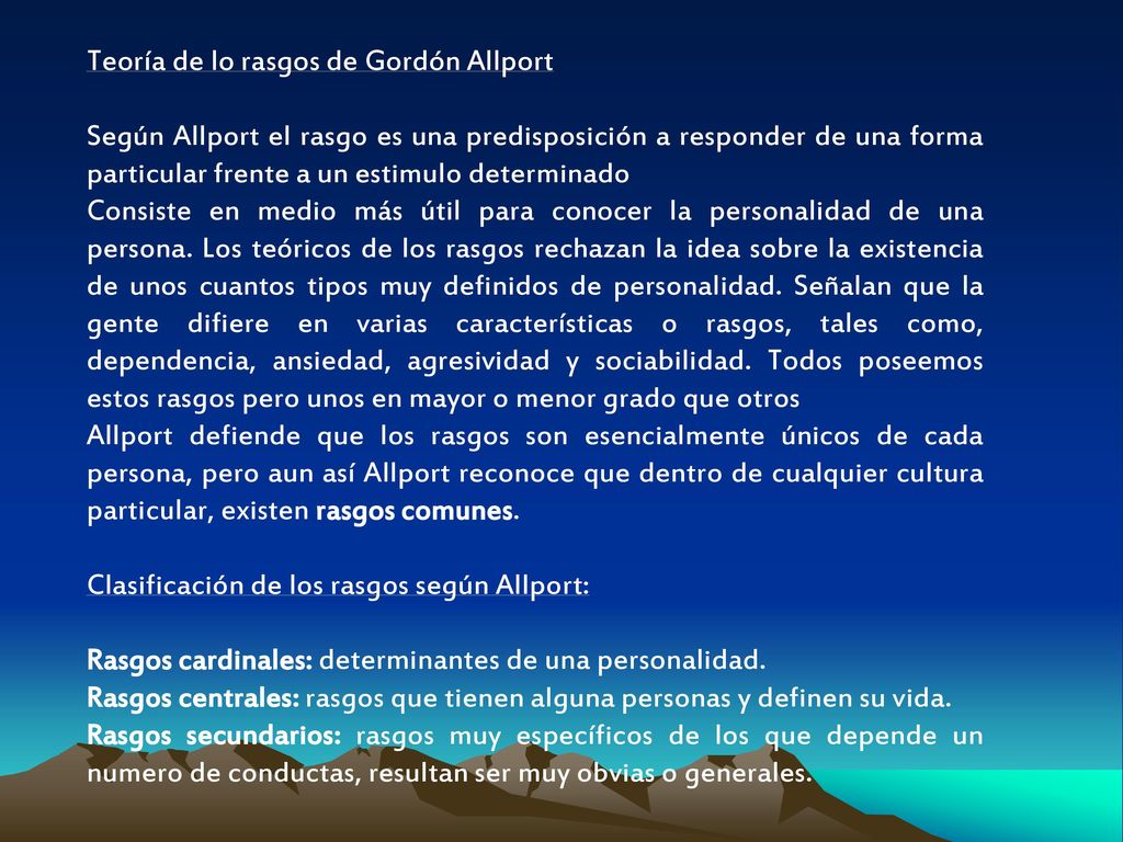 Teoría de lo rasgos de Gordón Allport