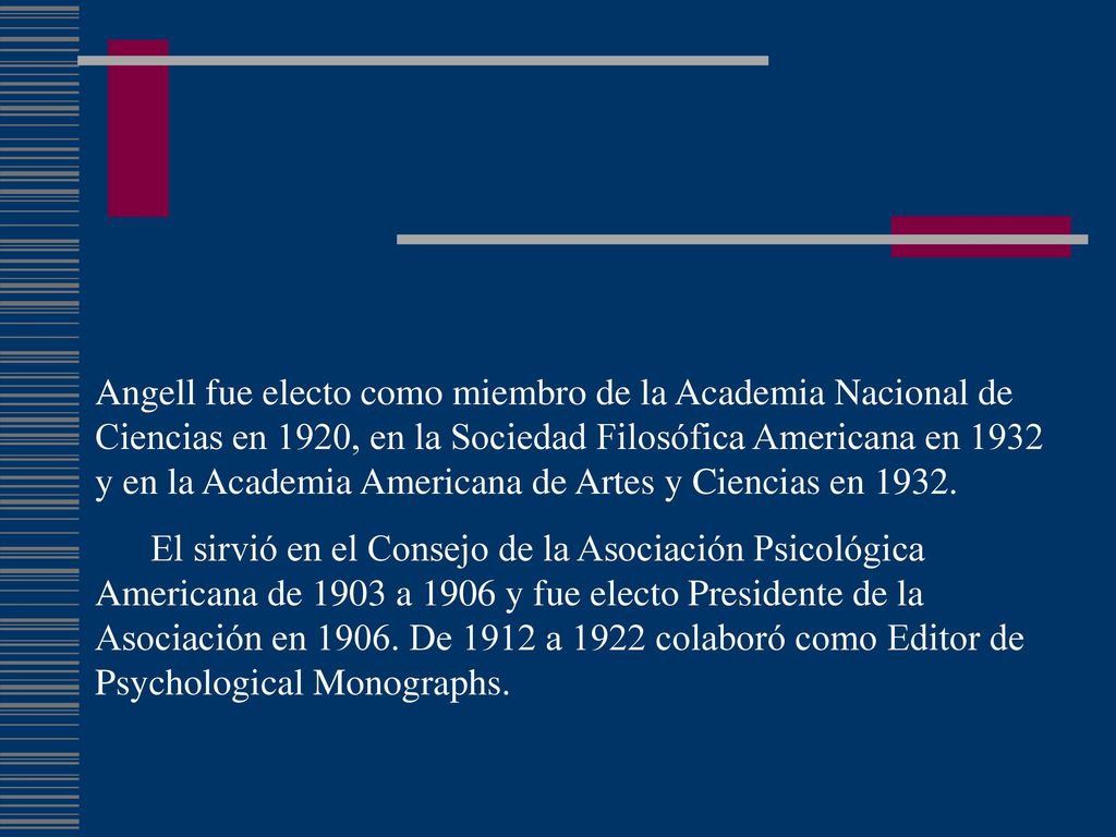 Angell fue electo como miembro de la Academia Nacional de Ciencias en 1920, en la Sociedad Filosófica Americana en 1932 y en la Academia Americana de Artes y Ciencias en 1932.