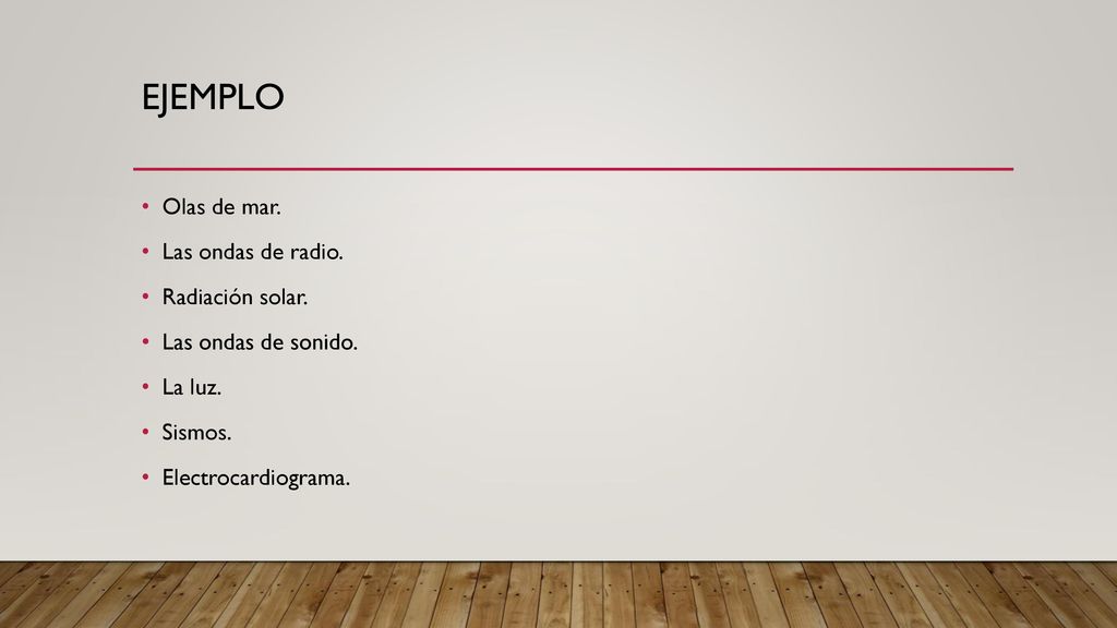 ejemplo Olas de mar. Las ondas de radio. Radiación solar.