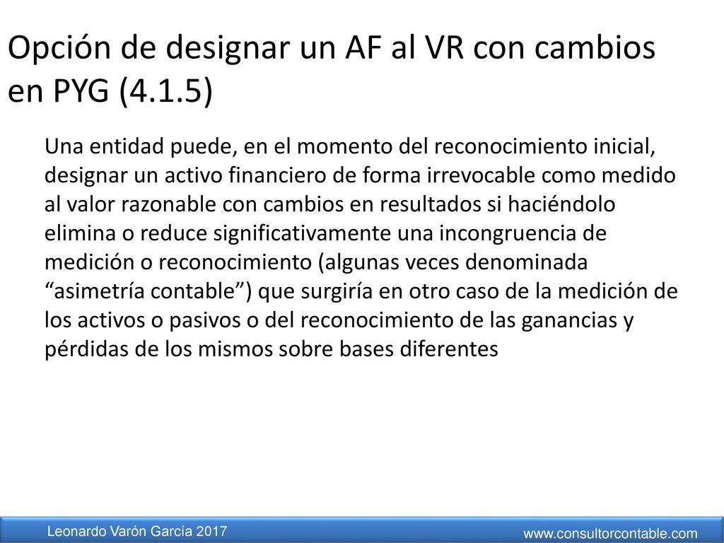 Opción de designar un AF al VR con cambios en PYG (4.1.5)