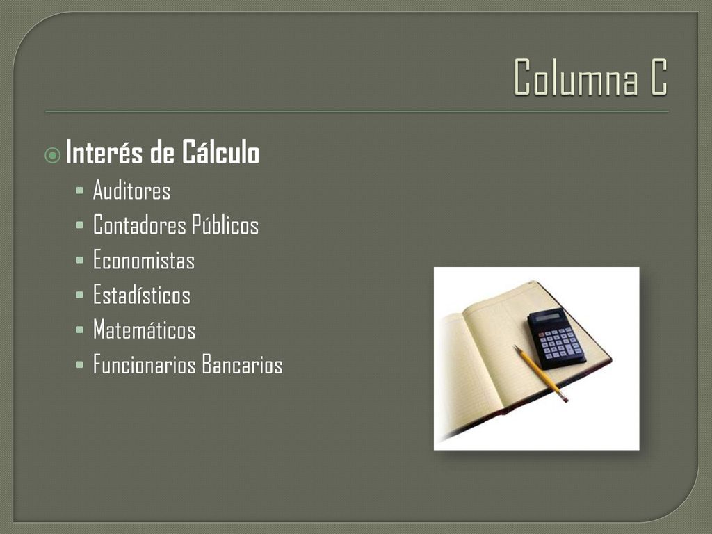Columna C Interés de Cálculo Auditores Contadores Públicos Economistas
