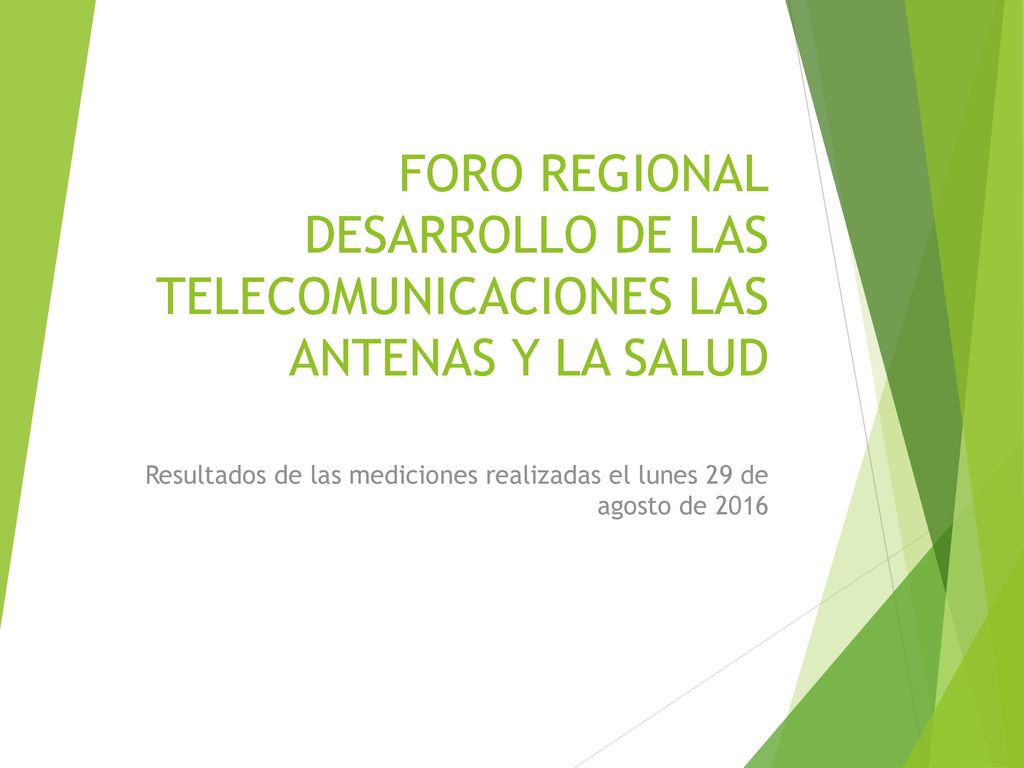 Resultados de las mediciones realizadas el lunes 29 de agosto de 2016