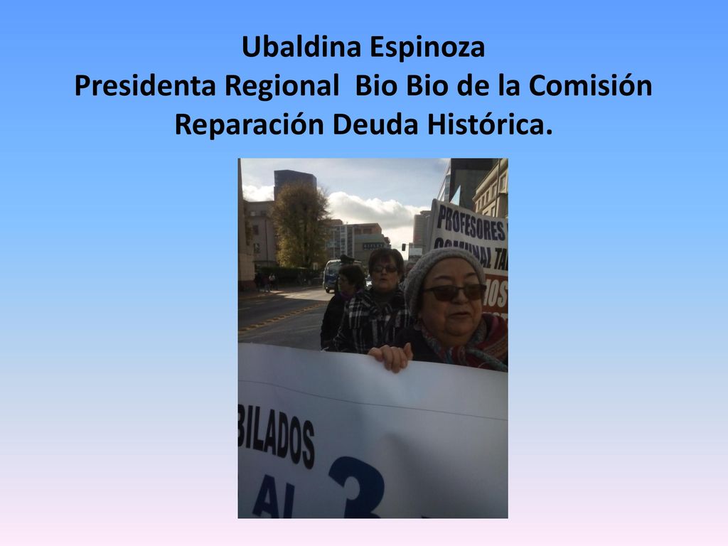 Ubaldina Espinoza Presidenta Regional Bio Bio de la Comisión Reparación Deuda Histórica.