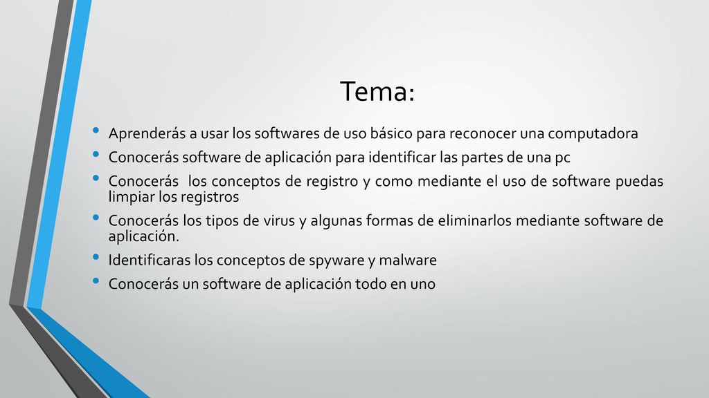 Tema: Aprenderás a usar los softwares de uso básico para reconocer una computadora.
