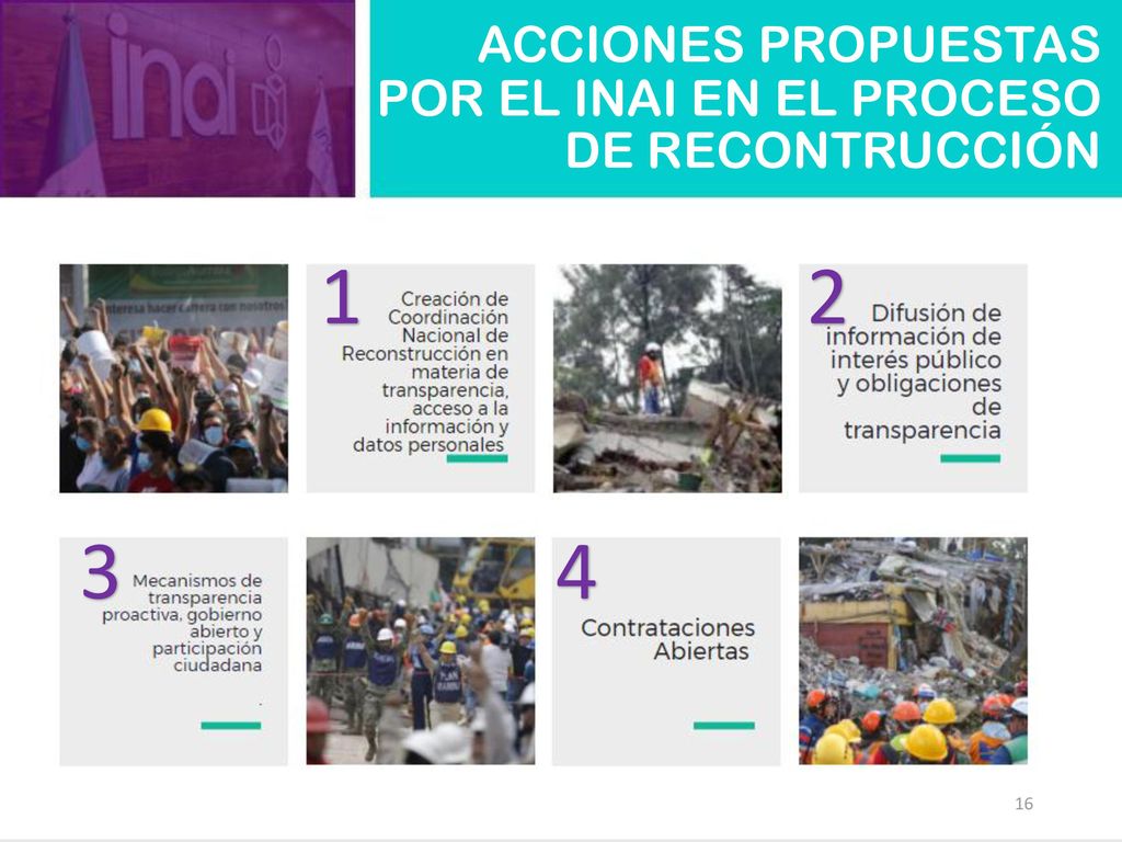 ACCIONES PROPUESTAS POR EL INAI EN EL PROCESO DE RECONTRUCCIÓN