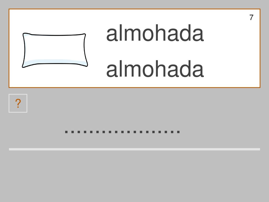 7 almohada almohada a h l o b d n m