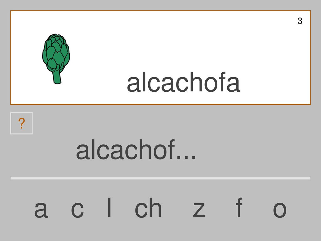3 alcachofa alcachof... a c l ch z f o