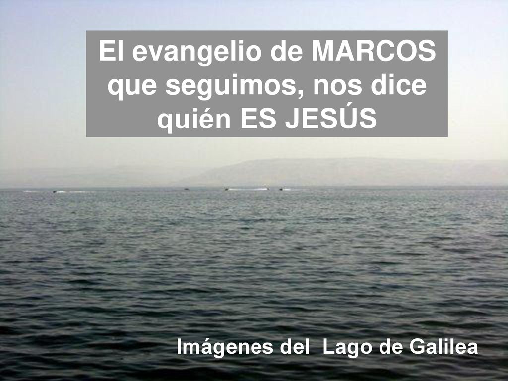 El evangelio de MARCOS que seguimos, nos dice quién ES JESÚS