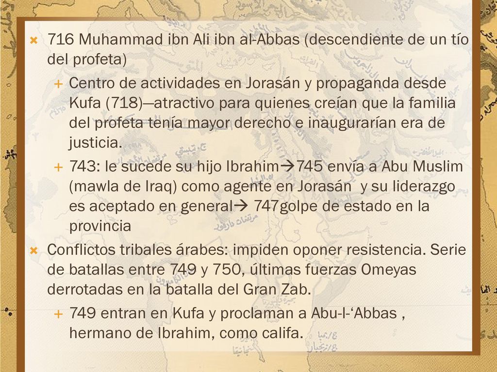 716 Muhammad ibn Ali ibn al-Abbas (descendiente de un tío del profeta)