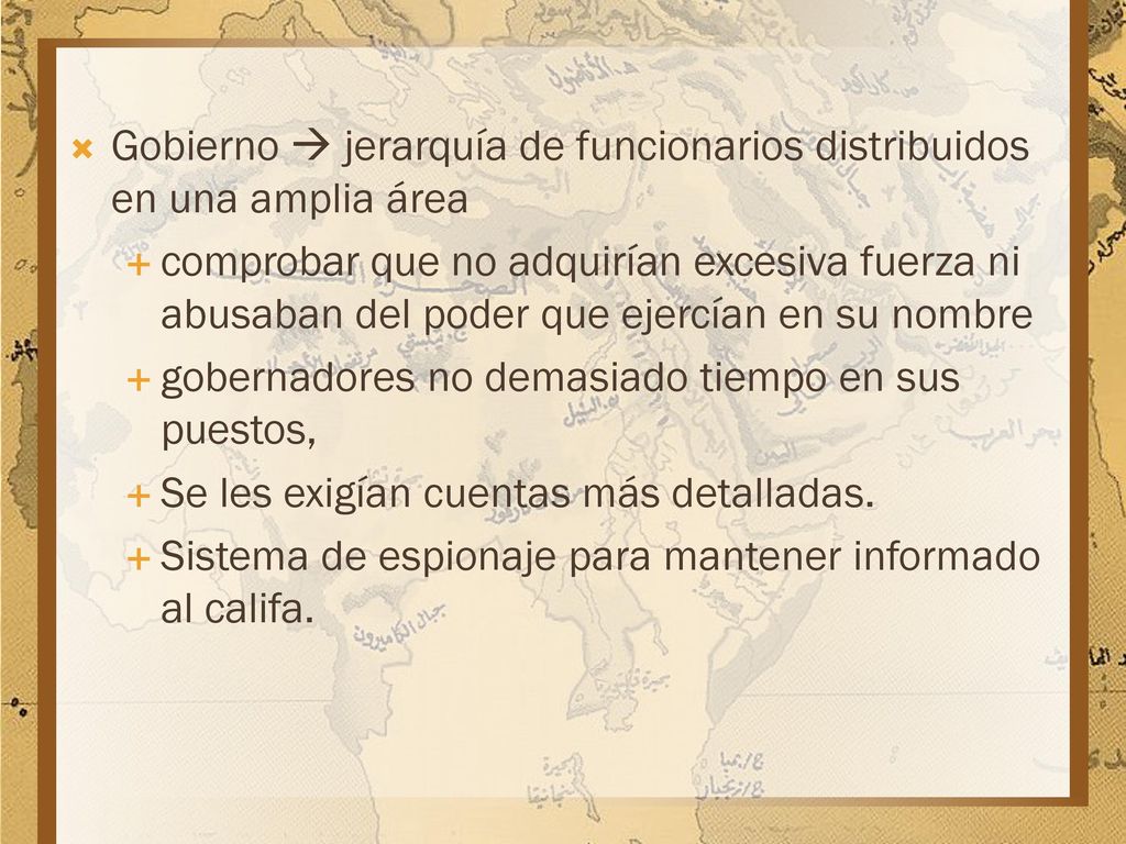 Gobierno  jerarquía de funcionarios distribuidos en una amplia área