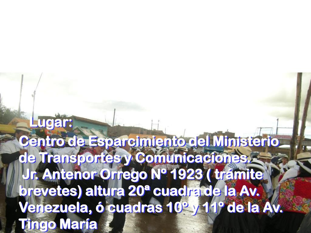 Lugar: Centro de Esparcimiento del Ministerio de Transportes y Comunicaciones.