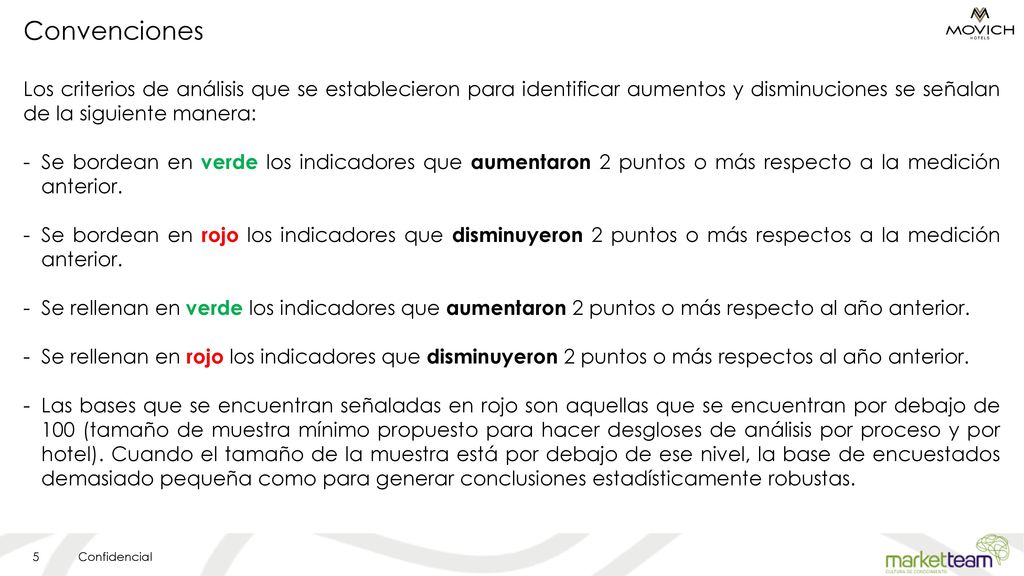 Convenciones Los criterios de análisis que se establecieron para identificar aumentos y disminuciones se señalan de la siguiente manera: