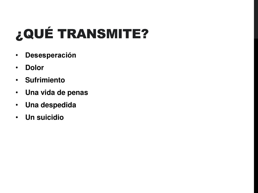 ¿Qué transmite Desesperación Dolor Sufrimiento Una vida de penas