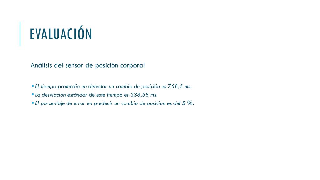 Evaluación Análisis del sensor de posición corporal