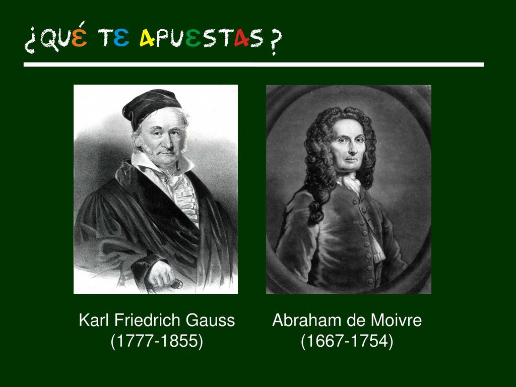 Karl Friedrich Gauss ( ) Abraham de Moivre ( )