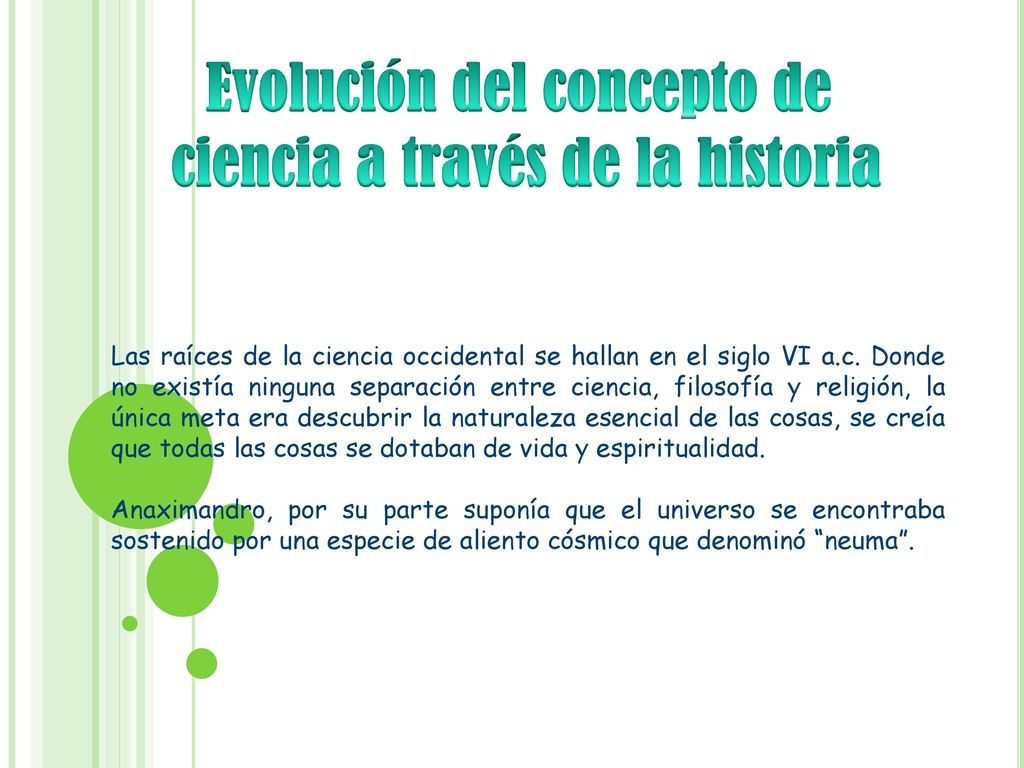 Evolución del concepto de ciencia a través de la historia
