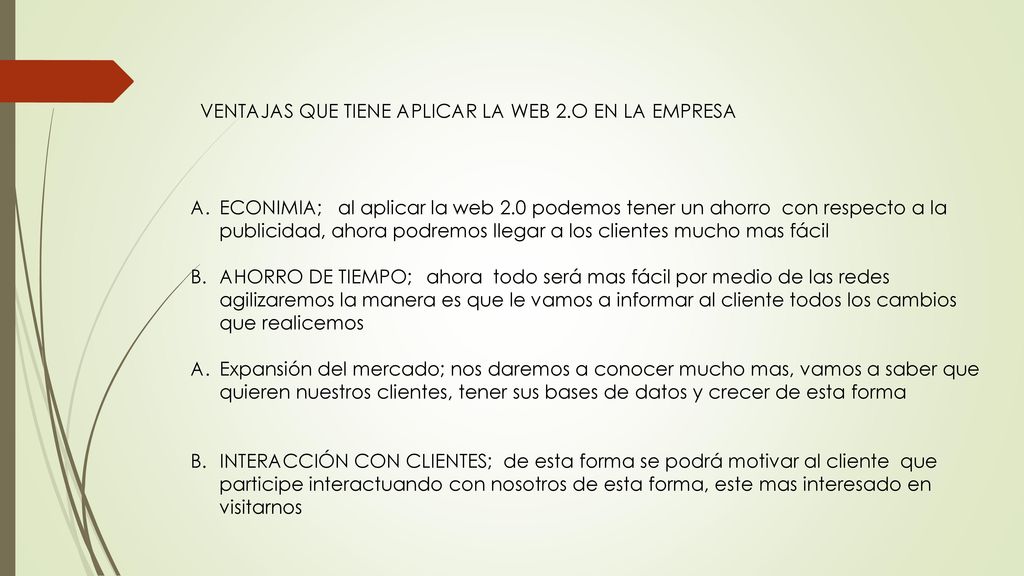 VENTAJAS QUE TIENE APLICAR LA WEB 2.O EN LA EMPRESA