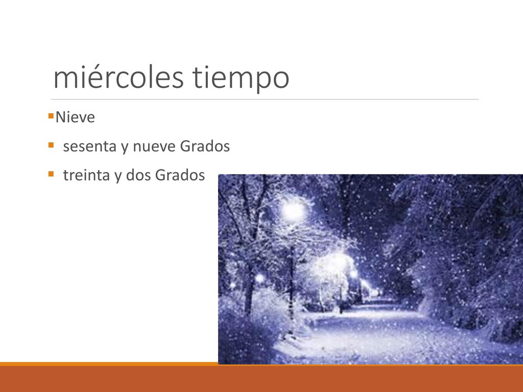 miércoles tiempo Nieve sesenta y nueve Grados treinta y dos Grados