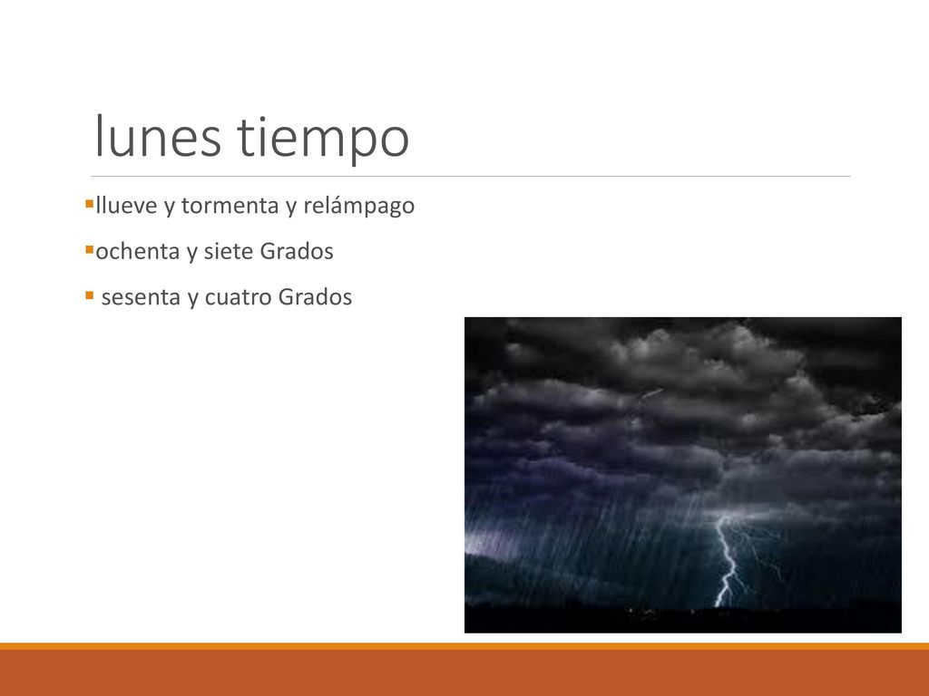 lunes tiempo llueve y tormenta y relámpago ochenta y siete Grados